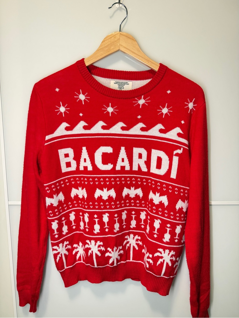 Bacardí Red Logo Knit Crewneck Sweater